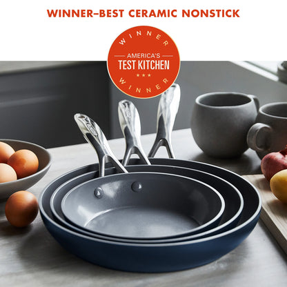 Valencia Pro Ceramic Nonstick 8", 9.5", and 11" Frypan Set | Twilight