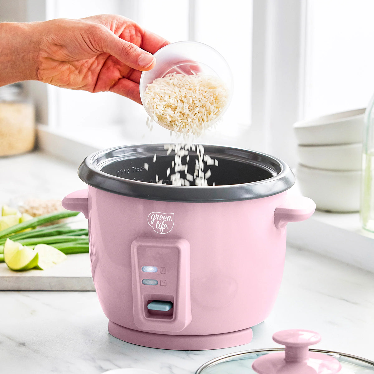 GreenLife 6-Cup Rice Cooker | Pink