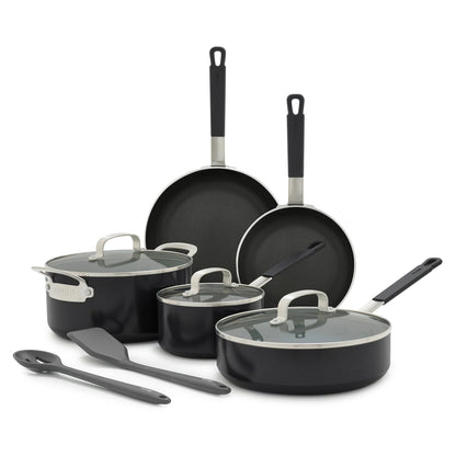 Bobby Flay by GreenPan Professional Ceramic Nonstick 10-Piece Cookware Set | Black