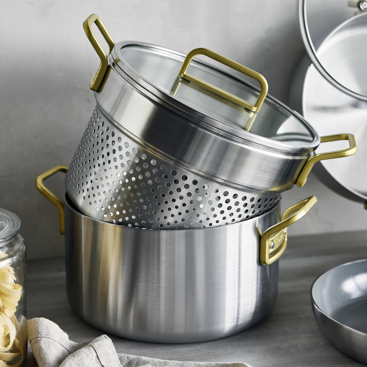 Stanley Tucci™ Mixed Material Stainless Steel 11-Piece Cookware Set