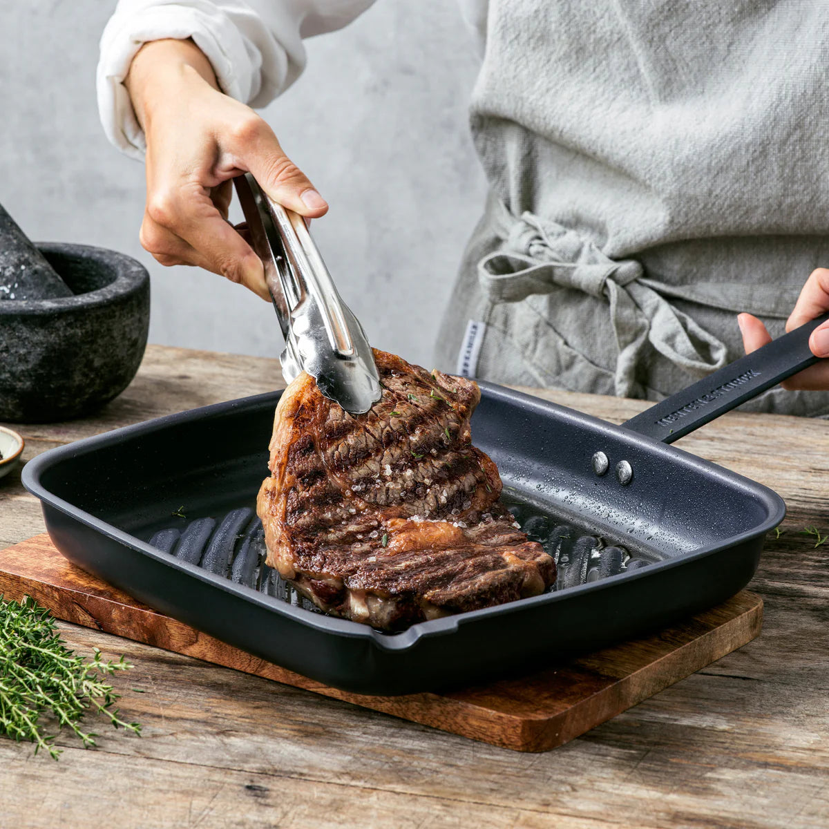 Merten & Storck Carbon Steel 11" Square Grill Pan