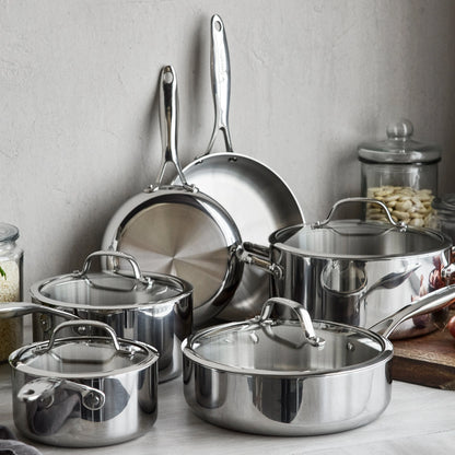 Valencia Pro Stainless Steel Uncoated 10-Piece Cookware Set