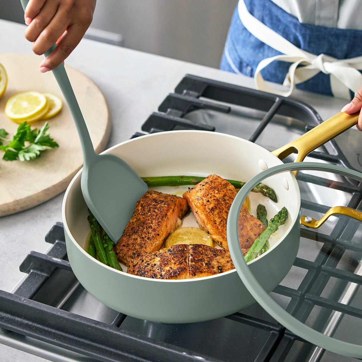 Reserve Pro Ceramic Nonstick 11-Piece Cookware Set | Moss