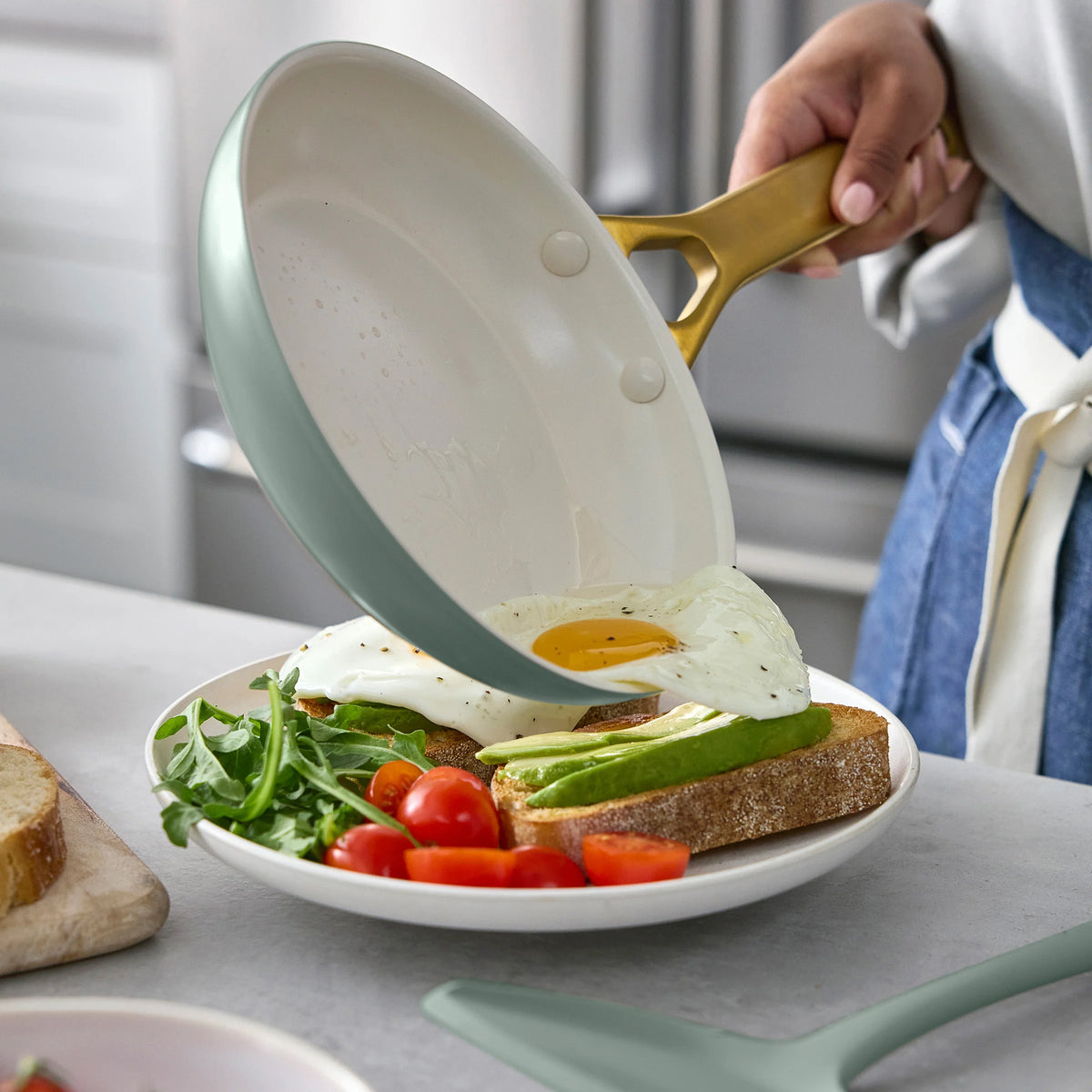 Reserve Pro Ceramic Nonstick 10" and 12" Frypan Set | Moss