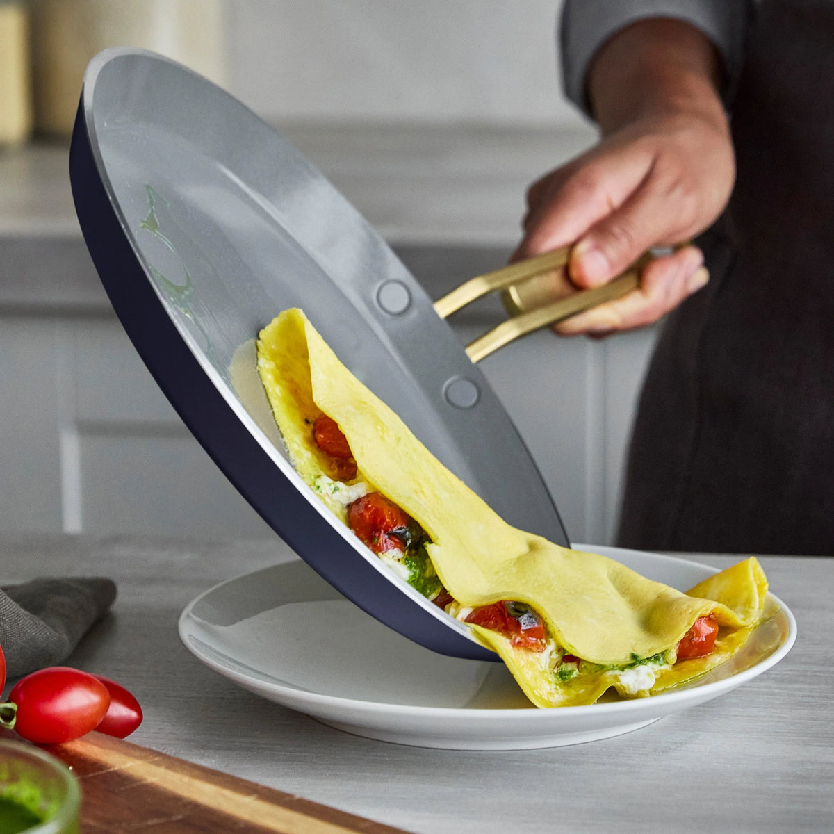 Stanley Tucci™ Ceramic Nonstick 10" Crepe and Omelette Pan | Marino Blue