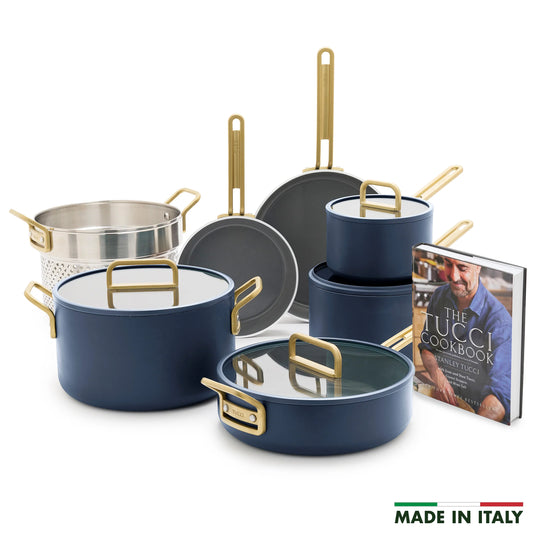 Stanley Tucci™ Ceramic Nonstick 11-Piece Cookware Set | Marino Blue