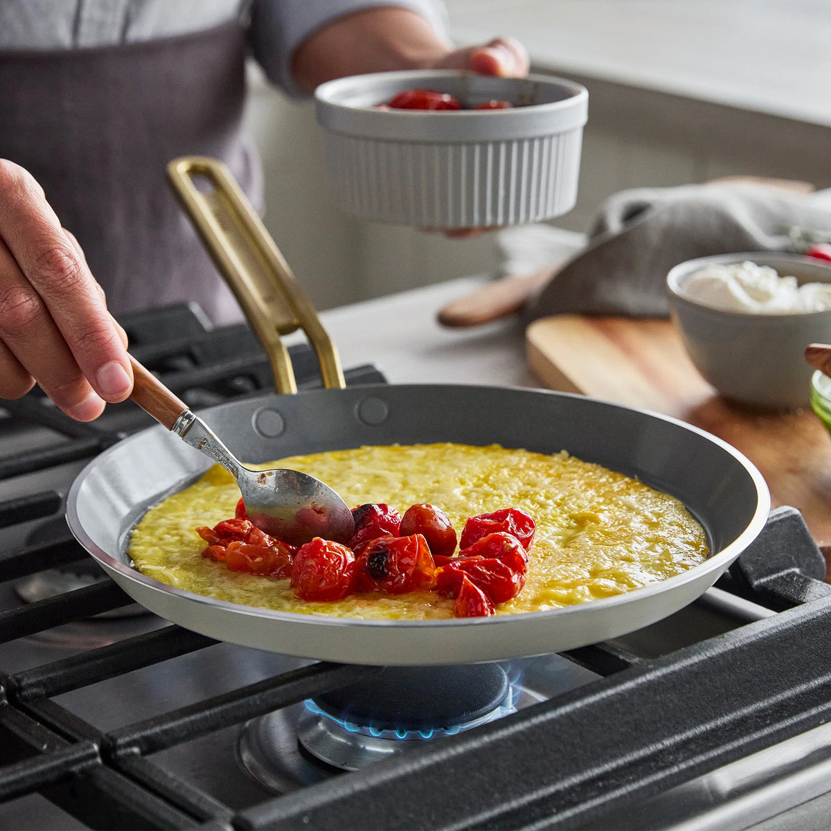 Stanley Tucci™ Ceramic Nonstick 10" Crepe and Omelette Pan | Carrara White