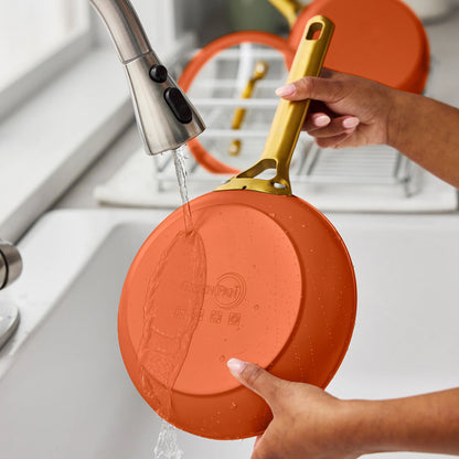 Reserve Pro Ceramic Nonstick 8", 10" and 12" Frypan Set | Harvest