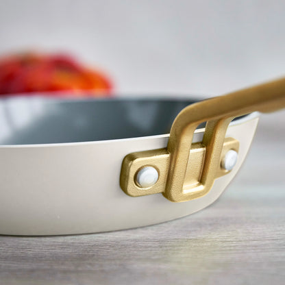 Stanley Tucci™ Ceramic Nonstick 8", 10" and 12" Frypan Set | Carrara White