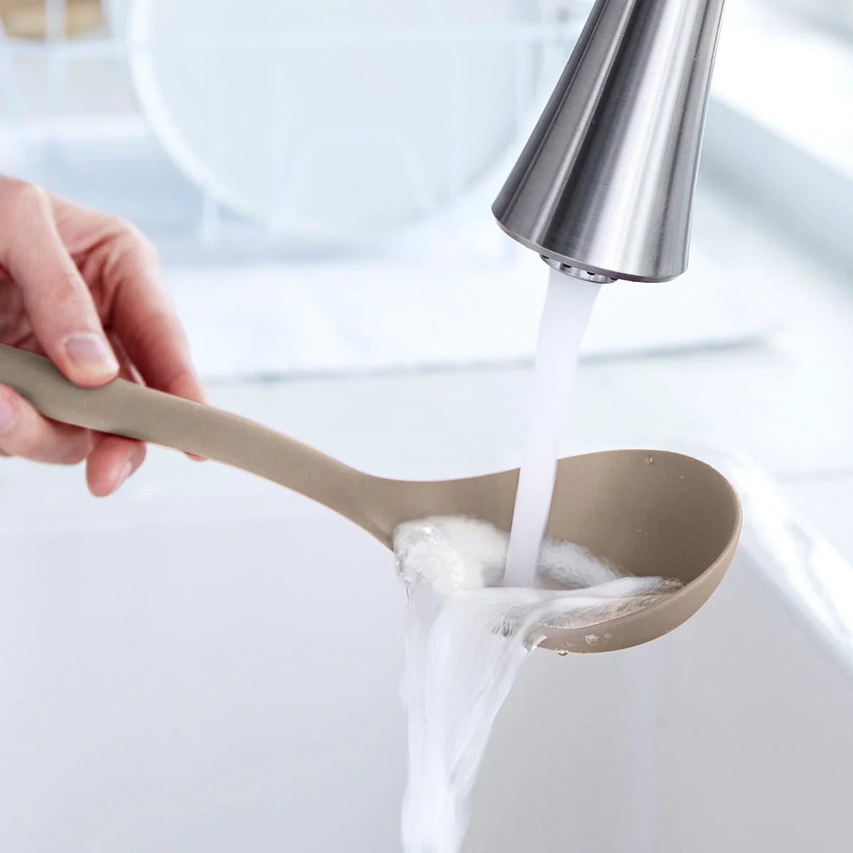 Platinum Silicone Solid Spoon | Taupe