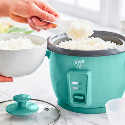 GreenLife 6-Cup Rice Cooker | Turquoise