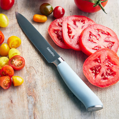 Titanium Cutlery 5" Serrated Utility Knife | Blue Haze
