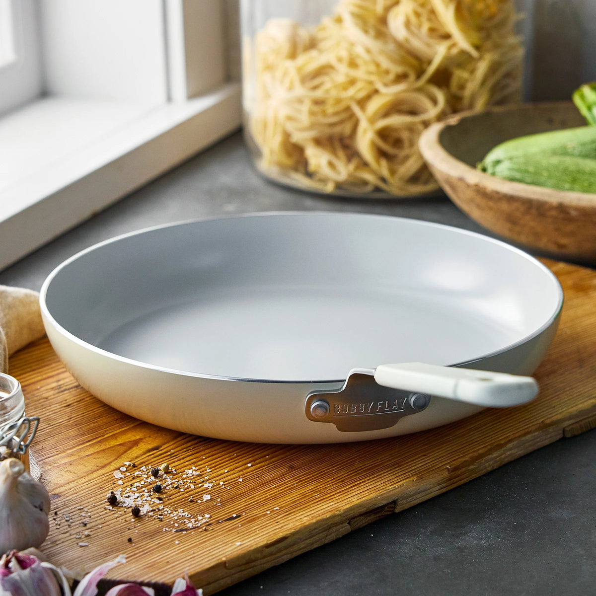 Bobby Flay by GreenPan Professional Ceramic Nonstick 12" Frypan | Cream