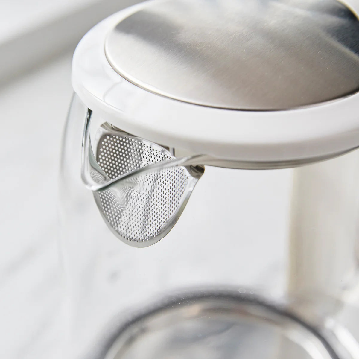 GreenLife Qwik & EZ Glass Kettle | White