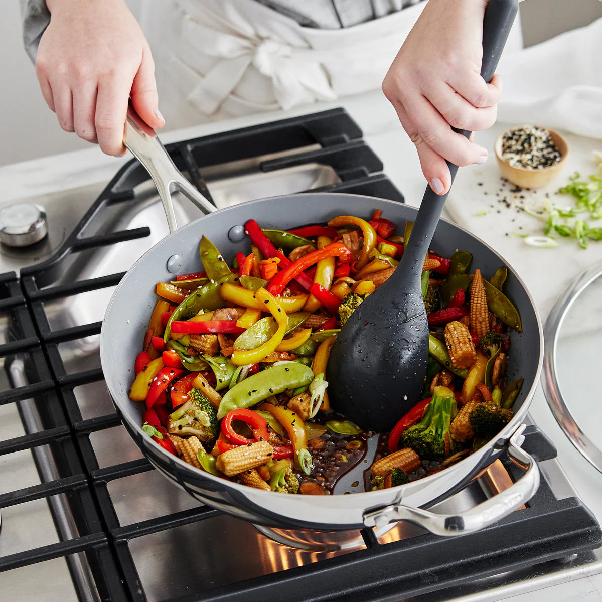 Valencia Pro Stainless Steel 12" Wok with Lid