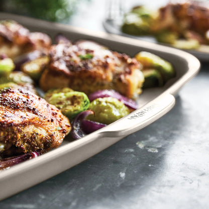 Premiere Ovenware Ceramic Nonstick 2-Piece Sheet Pan Set | Taupe