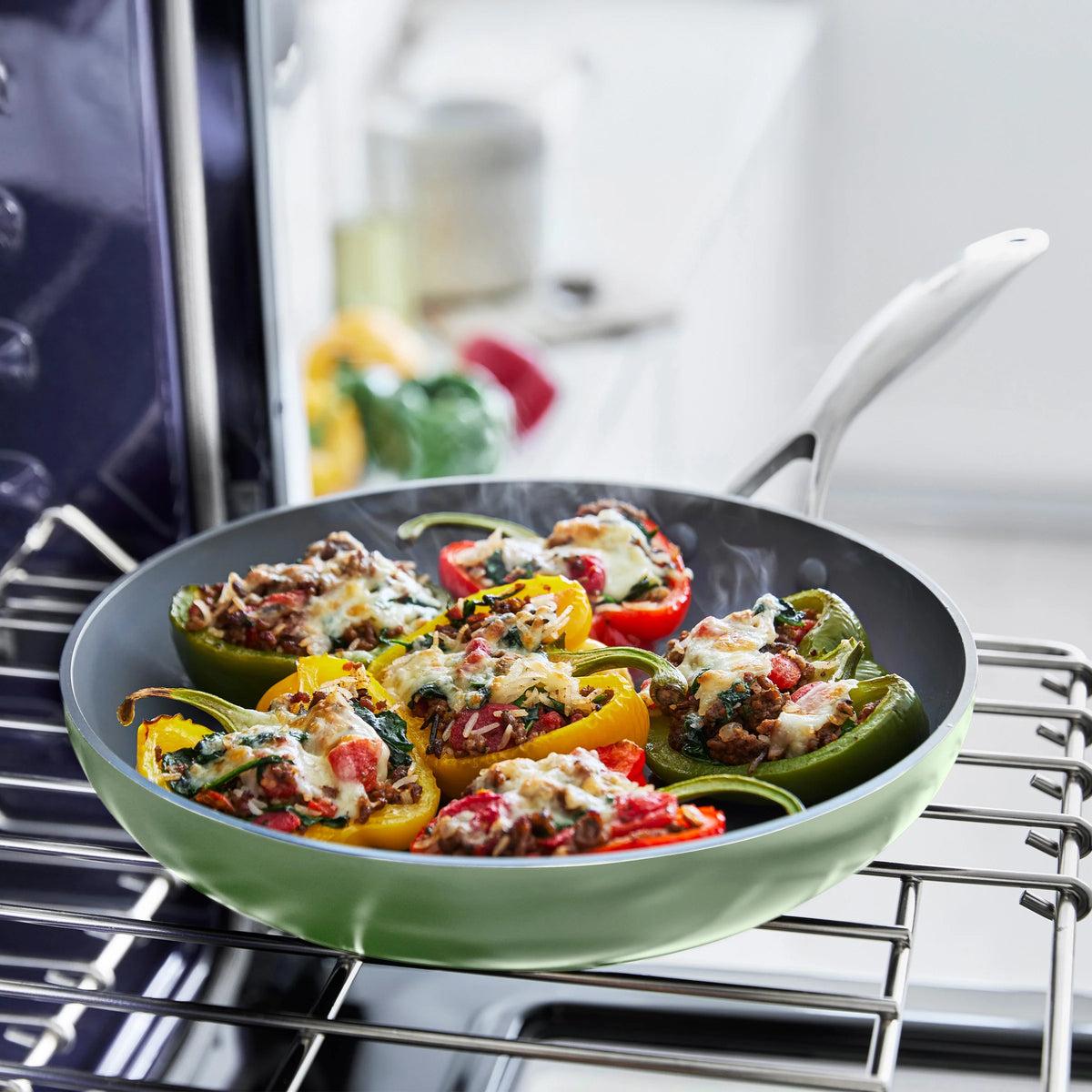Valencia Pro Ceramic Nonstick 9.5" and 11" Frypan Set | Sage