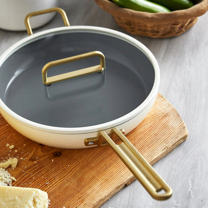 Stanley Tucci™ Ceramic Nonstick 4-Piece Frypan Set | Carrara White