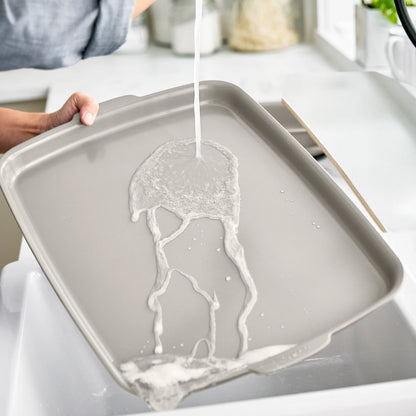 Premiere Ovenware Ceramic Nonstick 18" x 13" Half Sheet Pan Set | Taupe