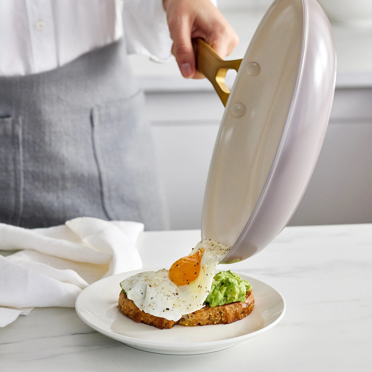 Reserve Pro Ceramic Nonstick 8", 10" and 12" Frypan Set | Oyster