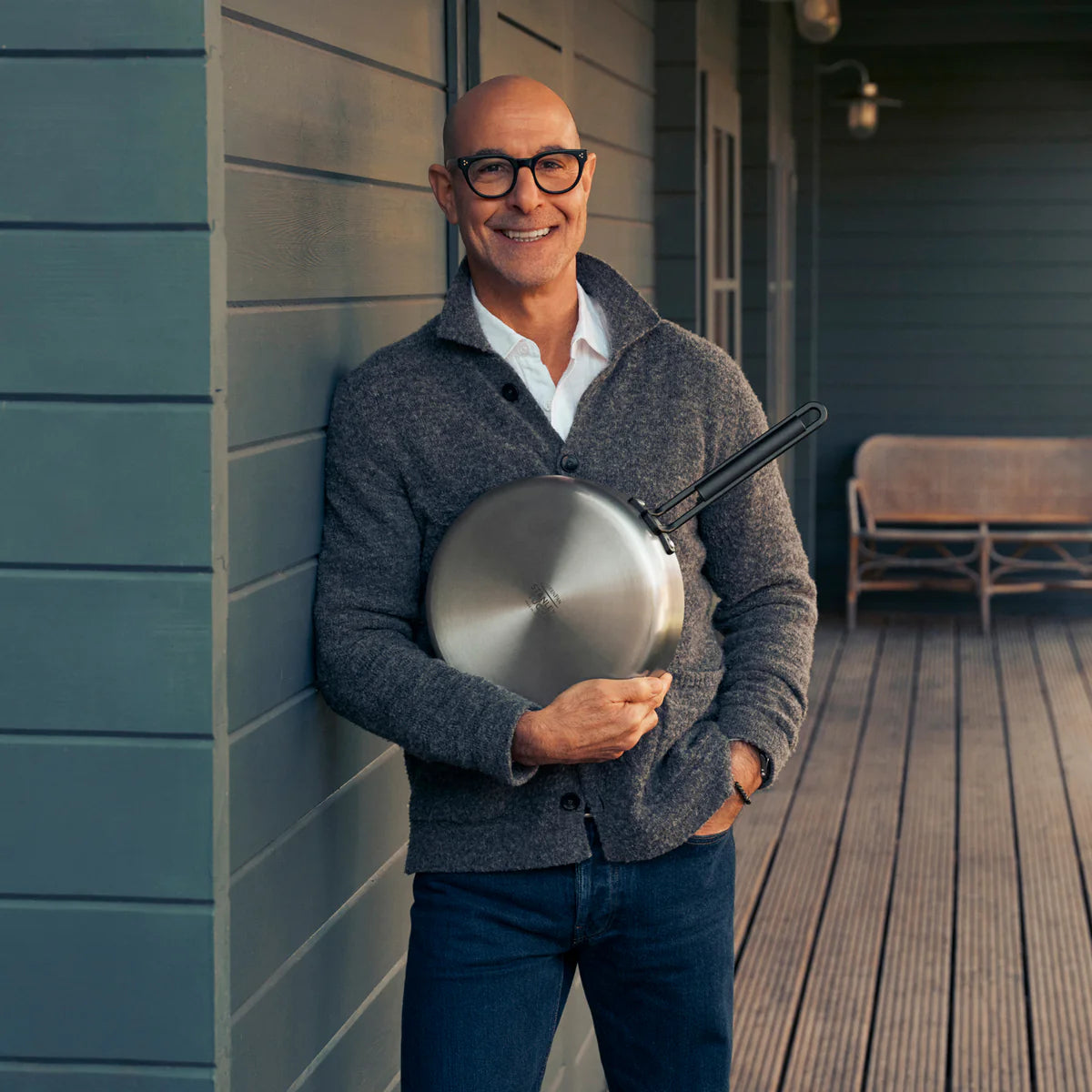 Stanley Tucci™ Stainless Steel Ceramic Nonstick 11-Piece Cookware Set | Black Handles