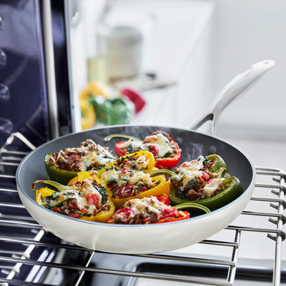 Valencia Pro Ceramic Nonstick 9.5" and 11" Frypan Set | Cream