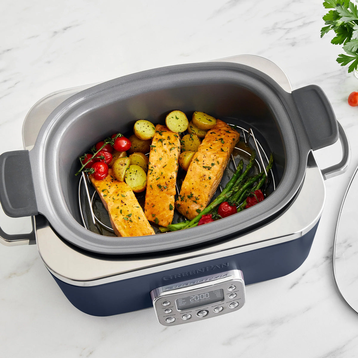 Elite 14-in-1 6-Quart Slow Cooker | Oxford Blue