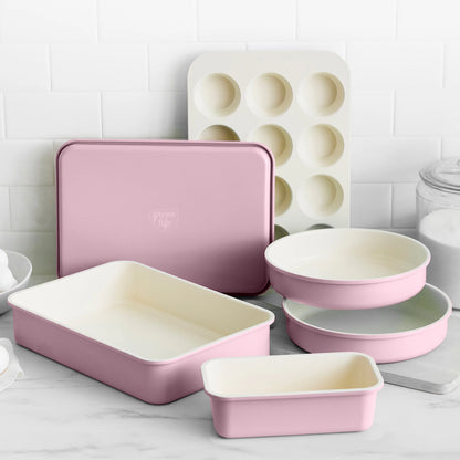 GreenLife Ceramic Nonstick 6-Piece Bakeware Set | Pink