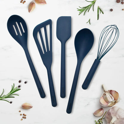 Platinum Silicone Tools 5-Piece Utensil Set | Navy