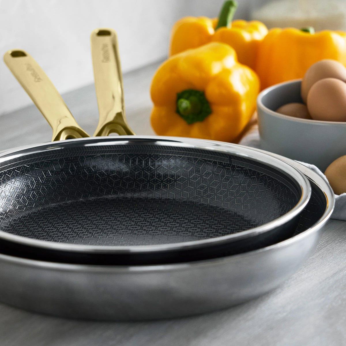 Spectra Gold Thermobond Hybrid Ceramic Nonstick 8", 10" and 12" Frypan Set