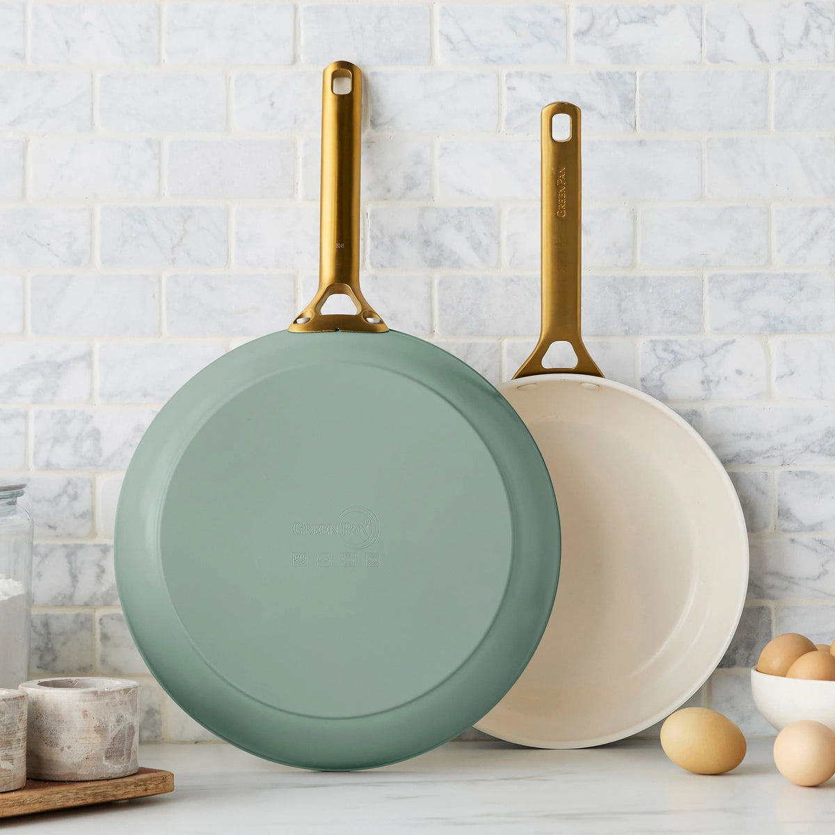 Reserve Pro Ceramic Nonstick 10" and 12" Frypan Set | Moss