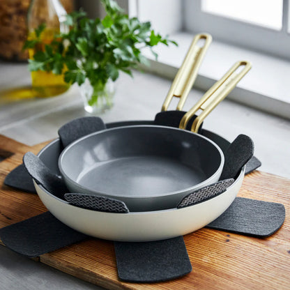 Stanley Tucci™ Ceramic Nonstick 4-Piece Frypan Set | Carrara White