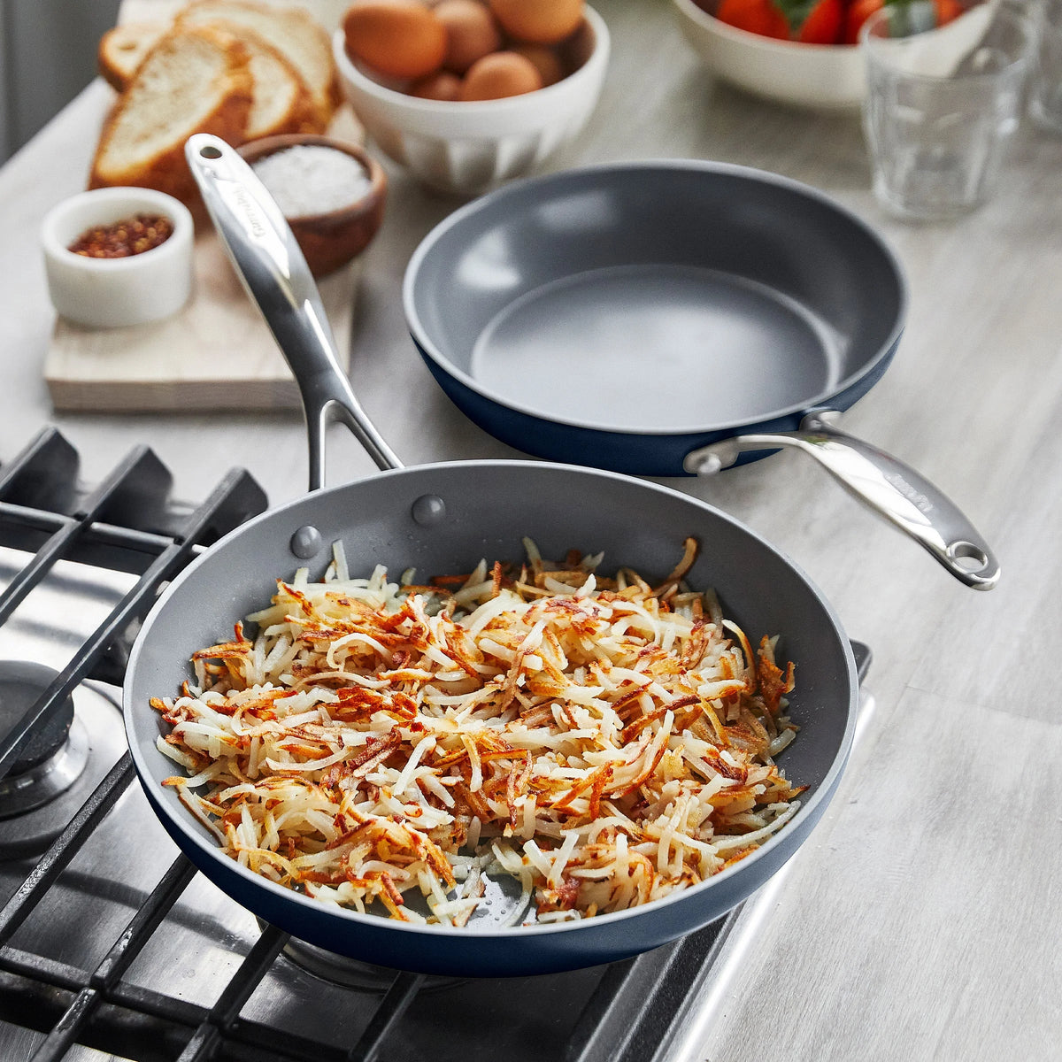 Valencia Pro Ceramic Nonstick 9.5" and 11" Frypan Set | Twilight