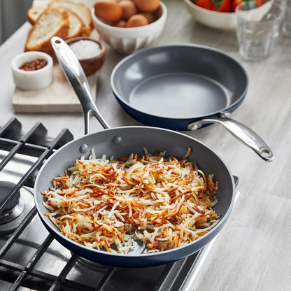 Valencia Pro Ceramic Nonstick 9.5" and 11" Frypan Set | Twilight