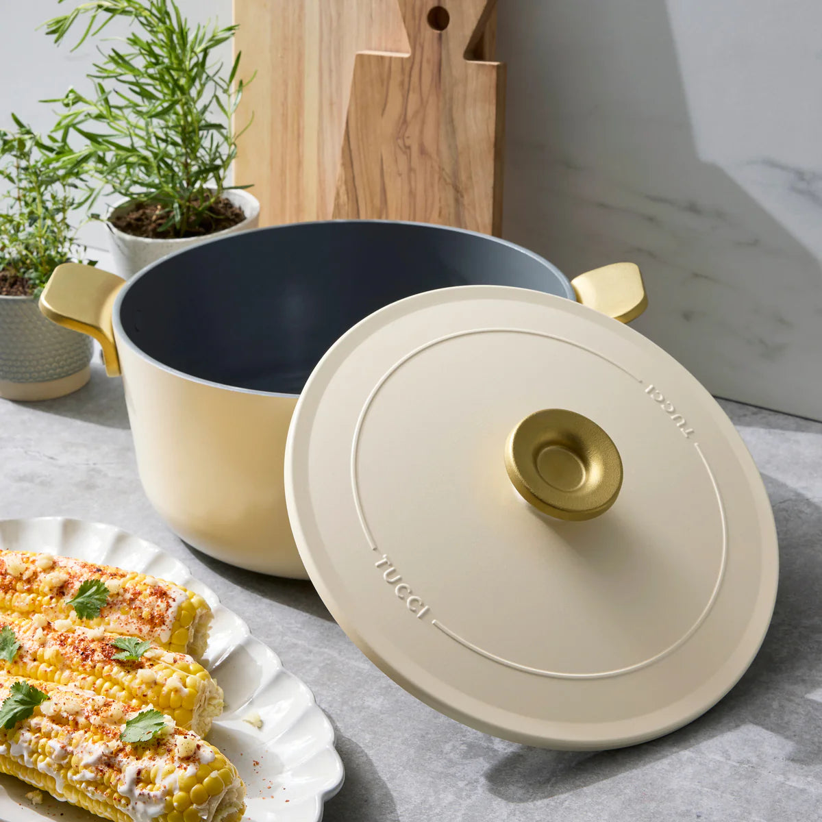Stanley Tucci™ Ceramic Nonstick 6.5-Quart Dutch Oven | Carrara White