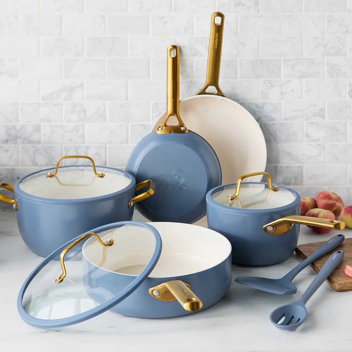 Reserve Pro Ceramic Nonstick 10-Piece Cookware Set | Ocean