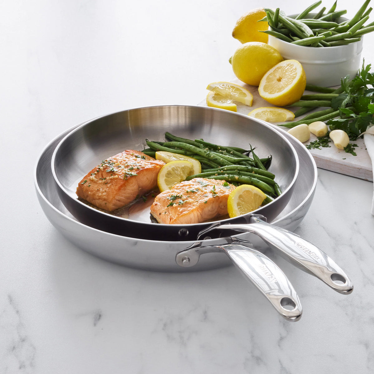 Valencia Pro Stainless Steel Uncoated 8", 9.5" and 11" Frypan Set