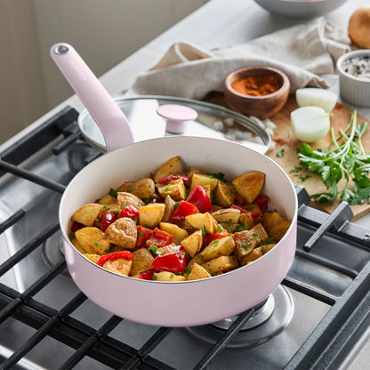 Rio Advanced Ceramic Nonstick 12-Piece Cookware Set | Pink