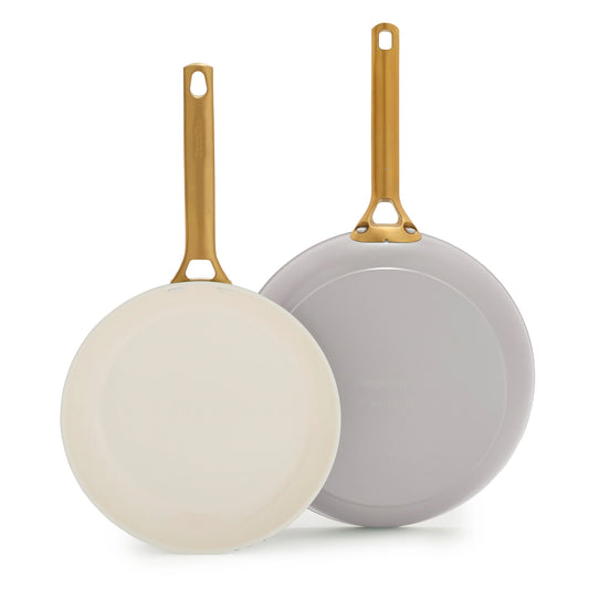 Reserve Pro Ceramic Nonstick 10" and 12" Frypan Set | Oyster
