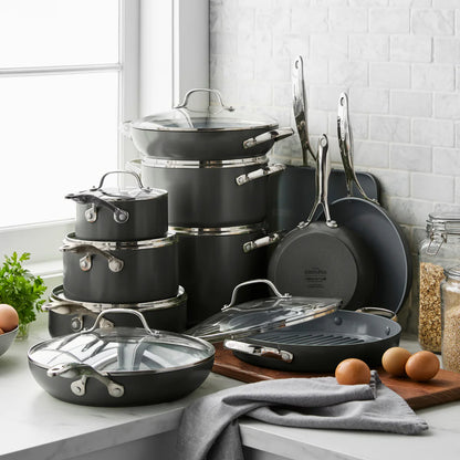 Valencia Pro Ceramic Nonstick 19-Piece Cookware Set | Gray