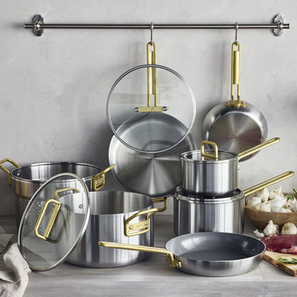 Stanley Tucci™ Mixed Material Stainless Steel 11-Piece Cookware Set