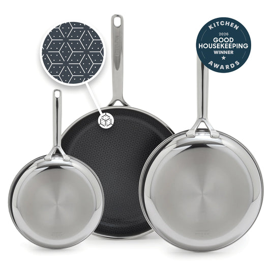 Spectra Thermobond Hybrid Ceramic Nonstick 8", 10" and 12" Frypan Set