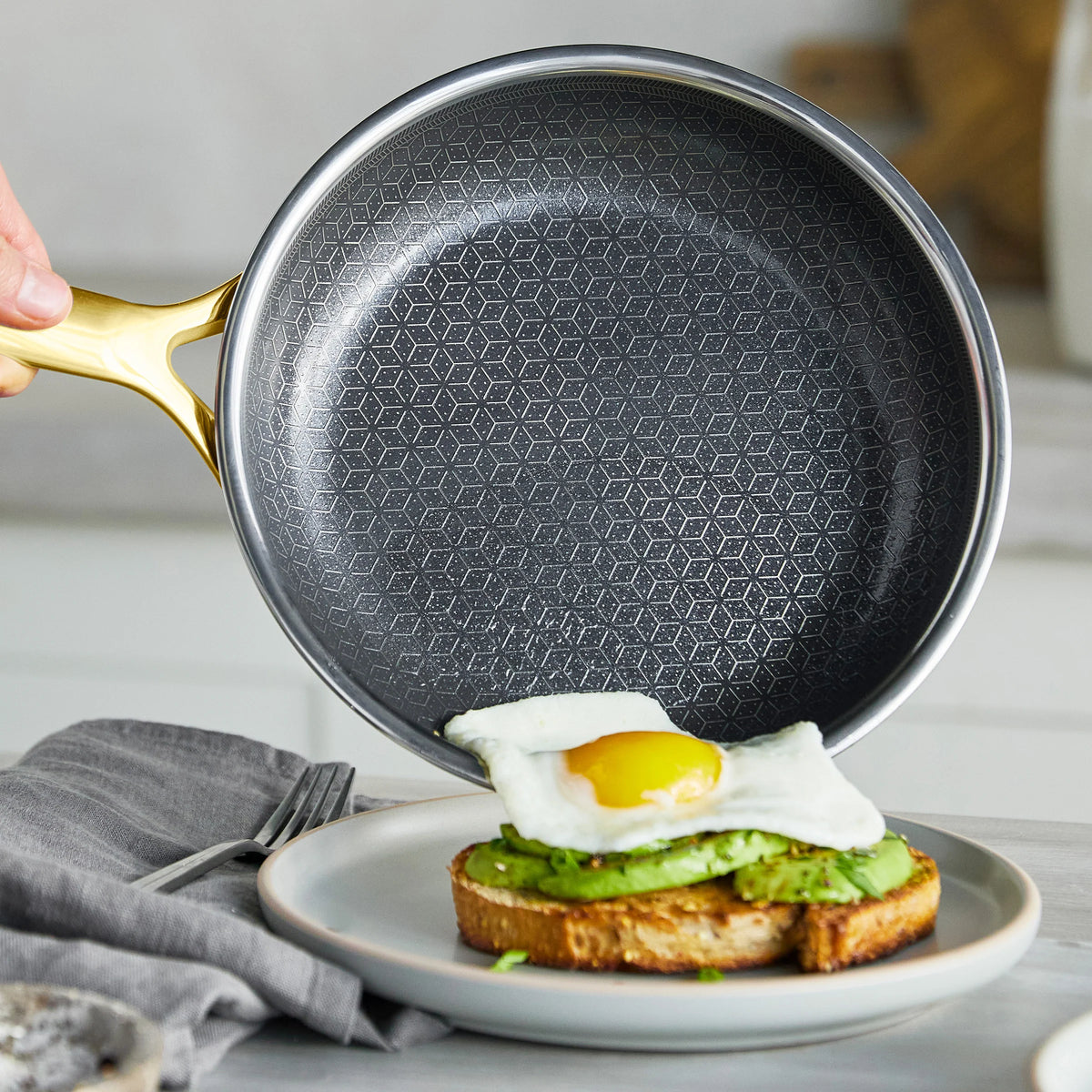 Spectra Gold Thermobond Hybrid Ceramic Nonstick 10" and 12" Frypan Set