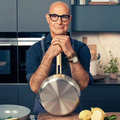 Stanley Tucci™ Stainless Steel Ceramic Nonstick 8", 10" and 12" Frypan Set