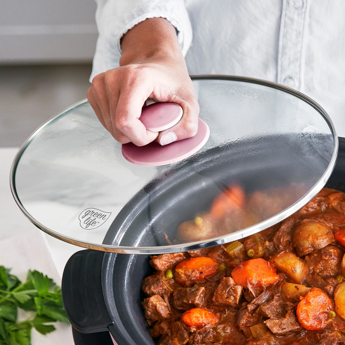 GreenLife Healthy 8-Quart Slow Cooker | Pink