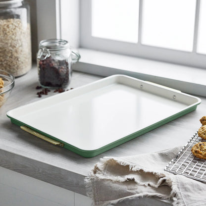 Reserve Bakeware 2-Piece 13" x 18" Half Sheet Pan Set | Sage