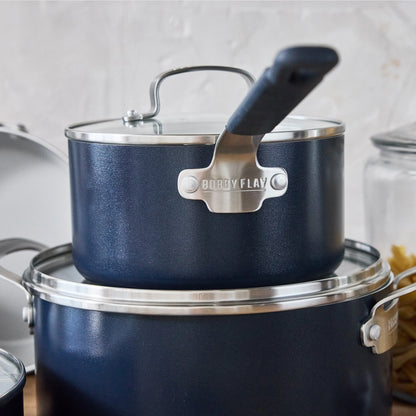 Bobby Flay by GreenPan Professional Ceramic Nonstick 10-Piece Cookware Set | Oxford Blue