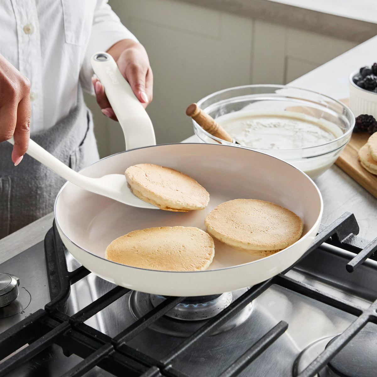 Rio Advanced Ceramic Nonstick 12-Piece Cookware Set | Cream