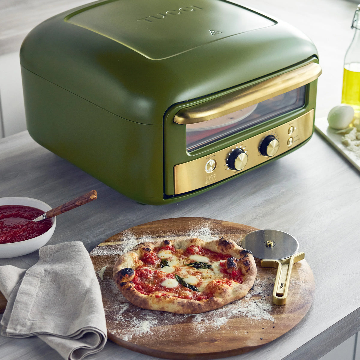 Stanley Tucci™ Indoor and Outdoor Pizza Oven | Tuscan Olive