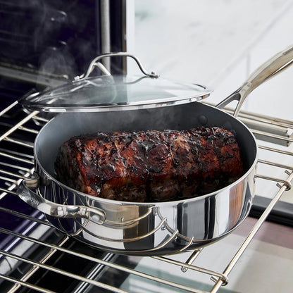 Valencia Pro Stainless Steel 5-Quart Sauté Pan with Lid